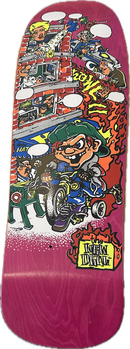 Heritage THE NEW DEAL "Tricycle Kid" Andy Howell Skateboard Deck 9.625" Screenprinted 30th Anniversary