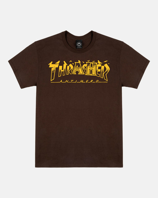 Thrasher x Anti-Hero Pigeon Mag Tee Dark Chocolate Brown