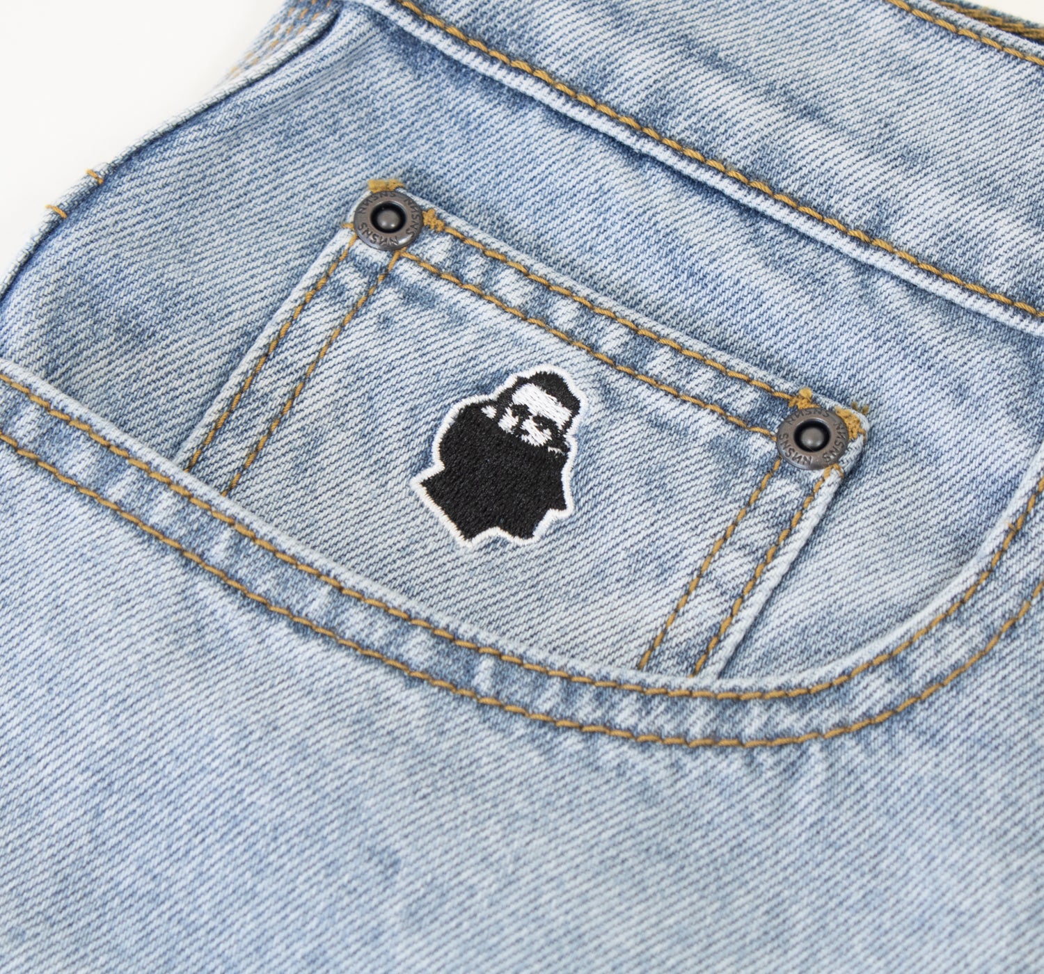 Nnsns Biggerfoot Short Light Stone Washed Denim