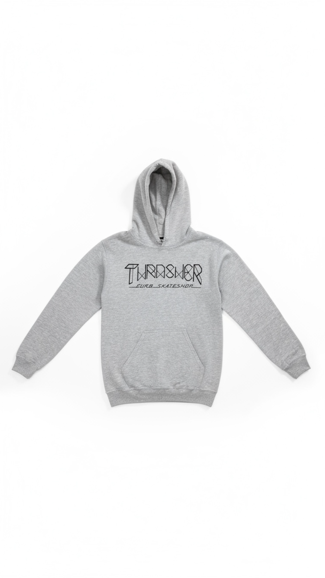 Thrasher x Curb Skatemag Logo Hood Ash Grey