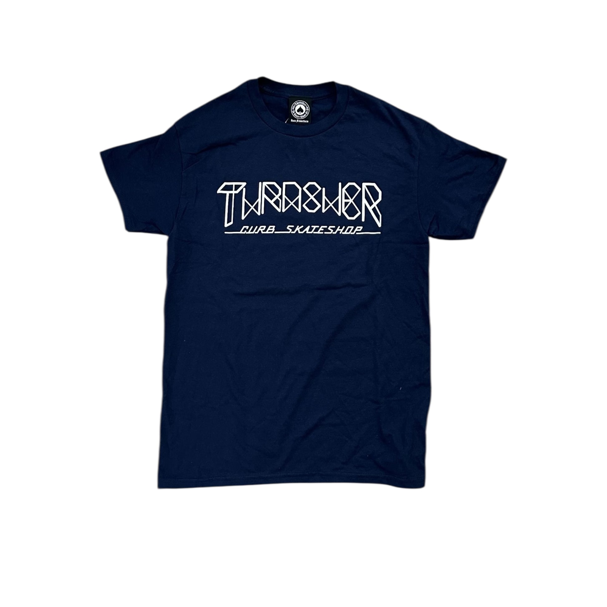 Thrasher x Curb Skatemag Logo Navy Tee