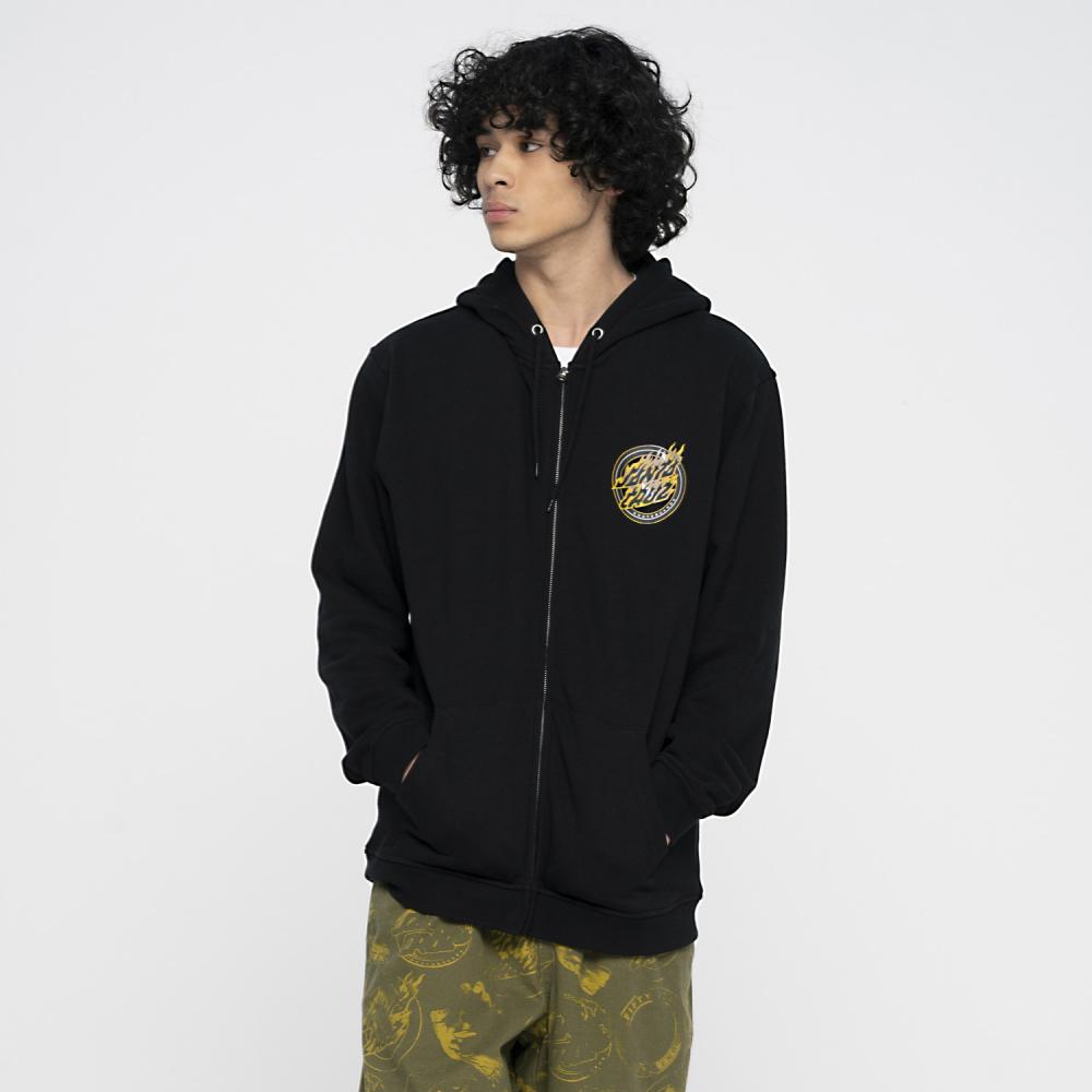 Santa Cruz Holo Flamed Dot Zip Hood Black