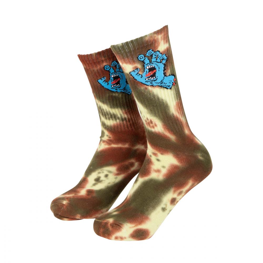 Santa Screaming Hand Tie Dye Sock Green Glow EU40-EU46