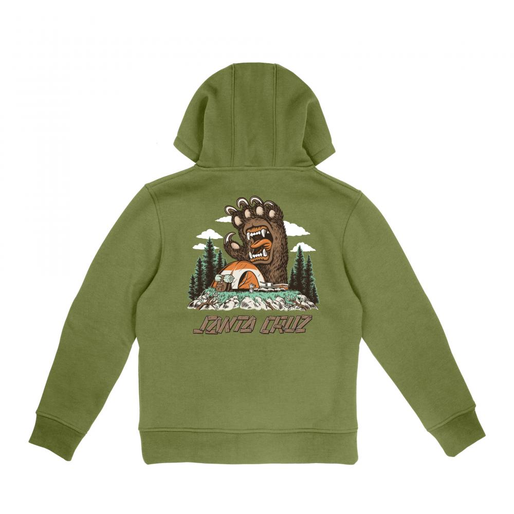 Santa Cruz Youth Screaming Grizzly Hood Iguana Green