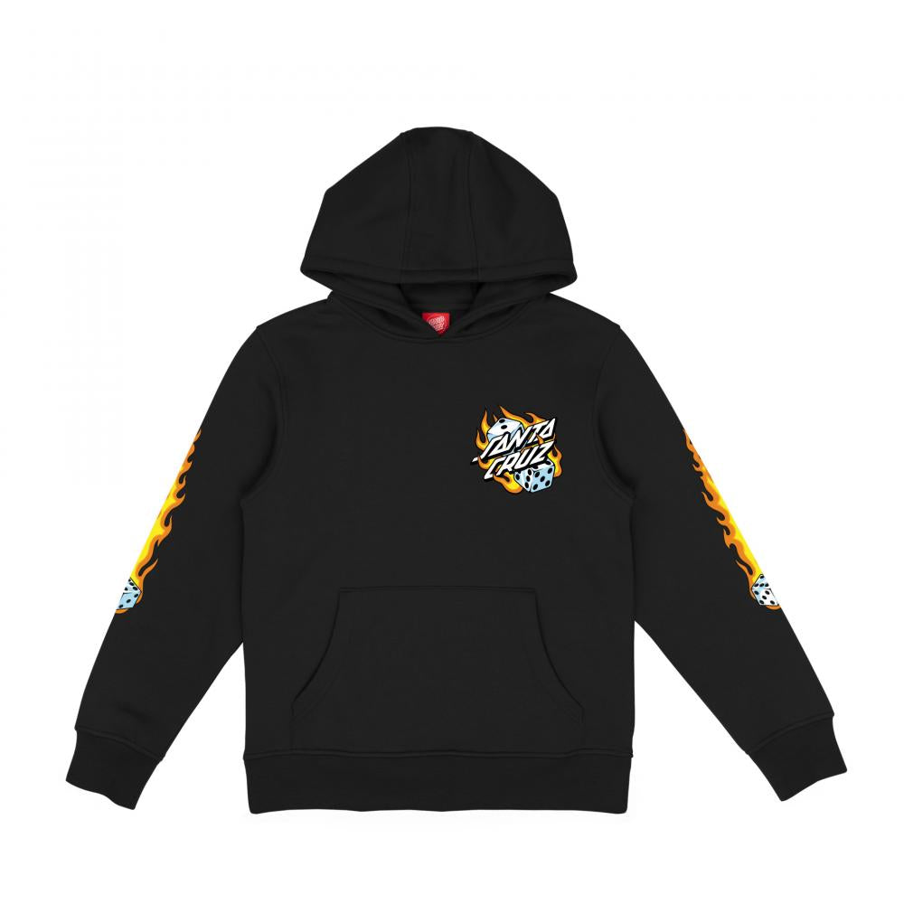 Santa Cruz Youth Flaming Dice Hood Black