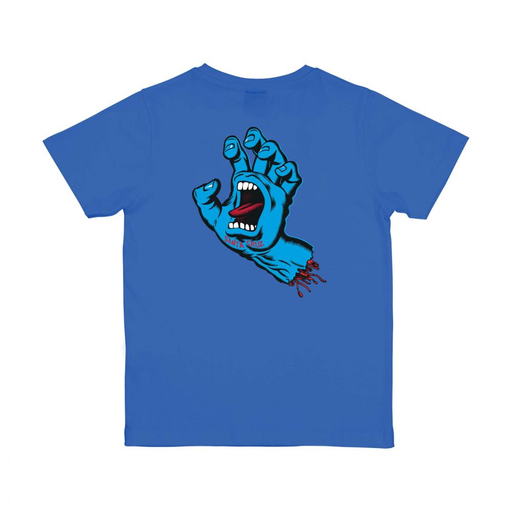 Santa Cruz Youth Screaming Hand Chest Tee Sapphire