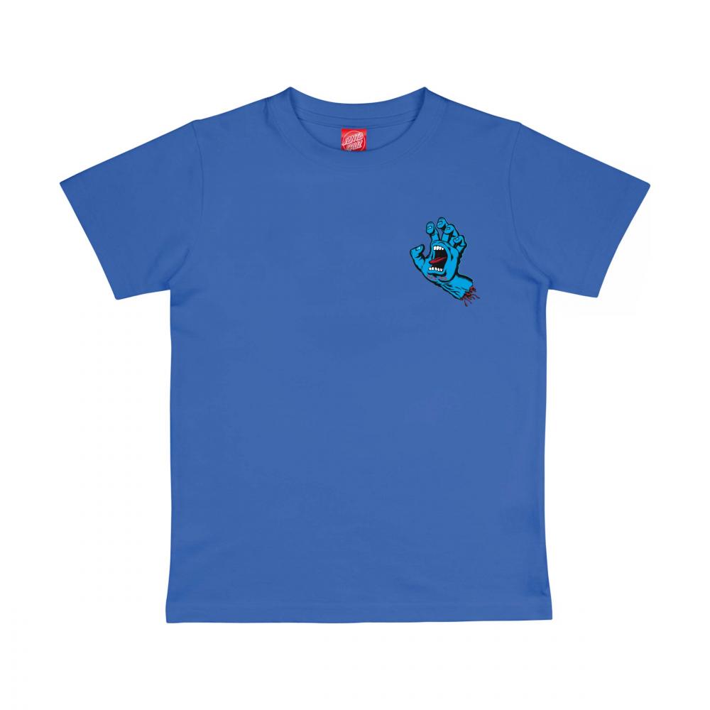 Santa Cruz Youth Screaming Hand Chest Tee Sapphire