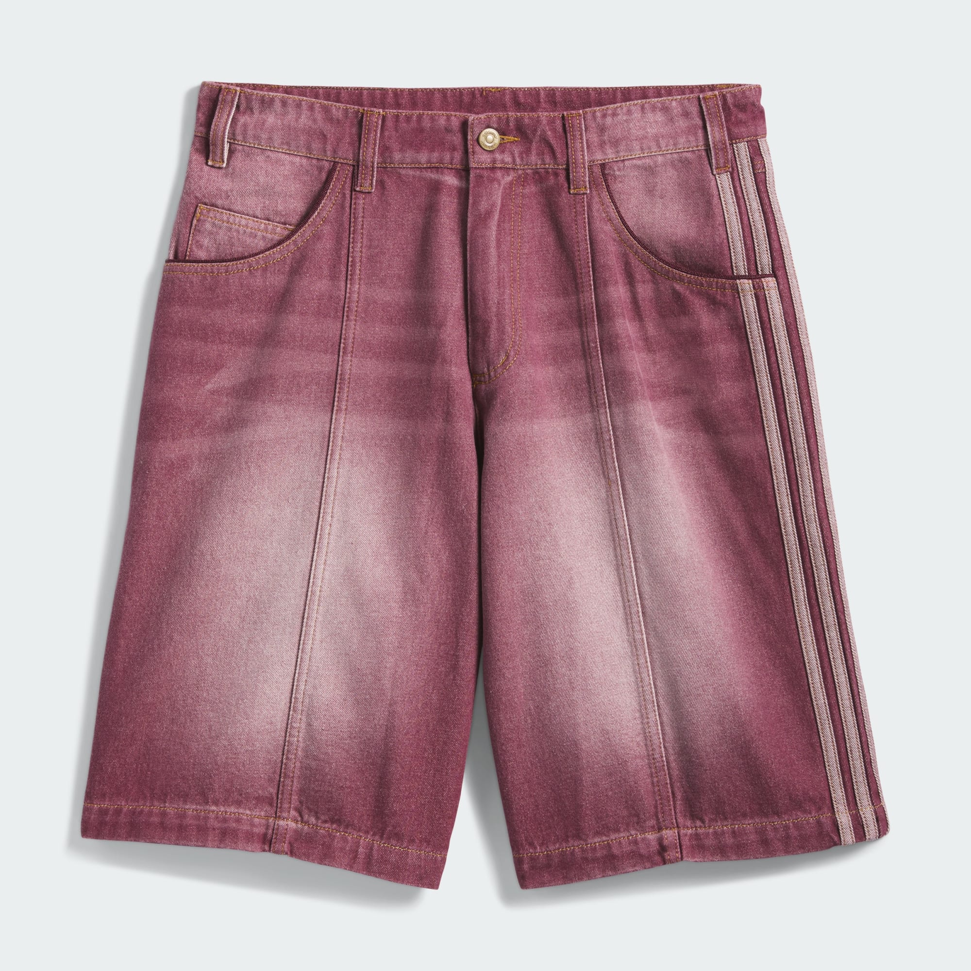 Adidas Tyshawn Washed Denim Short Maroon