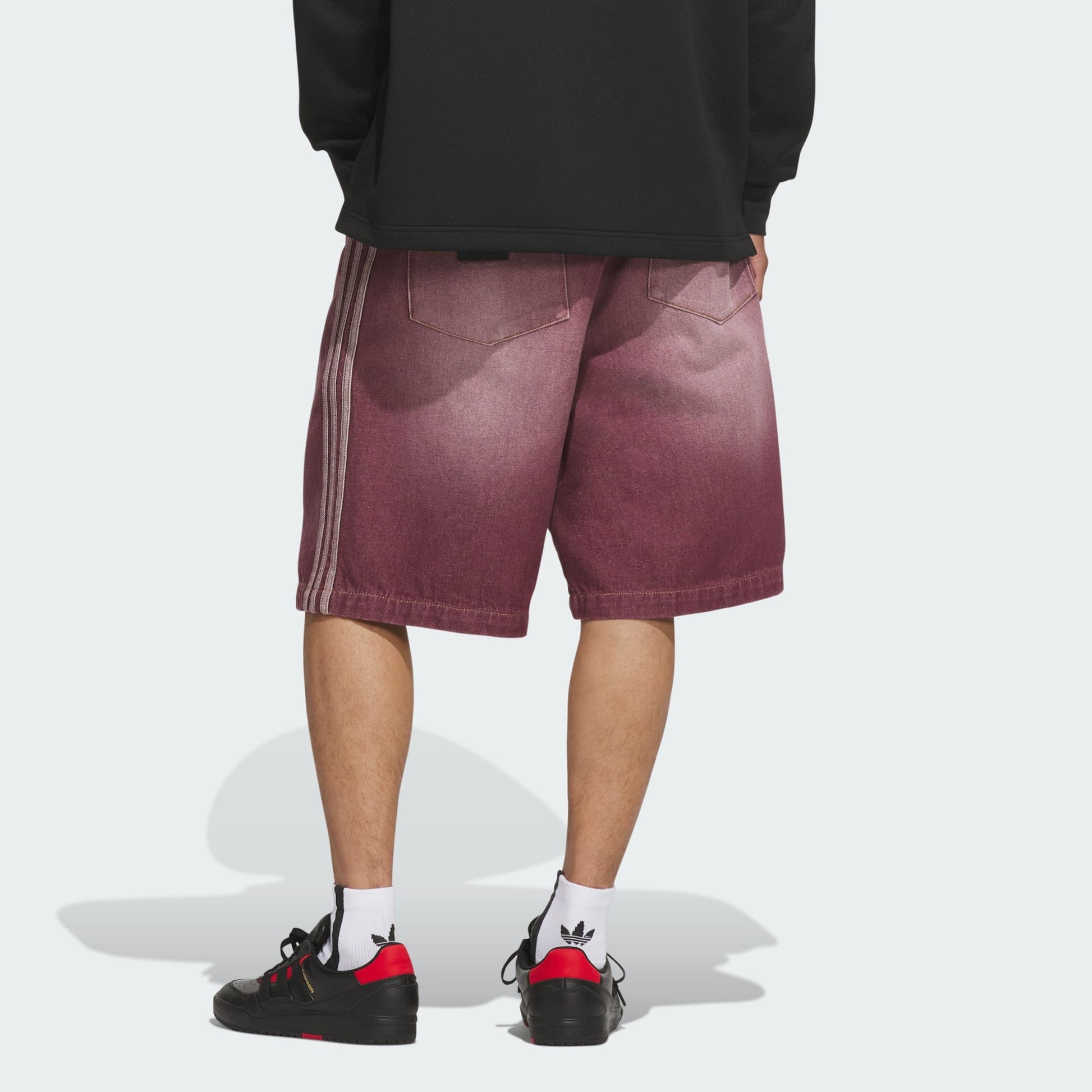 Adidas Tyshawn Washed Denim Short Maroon