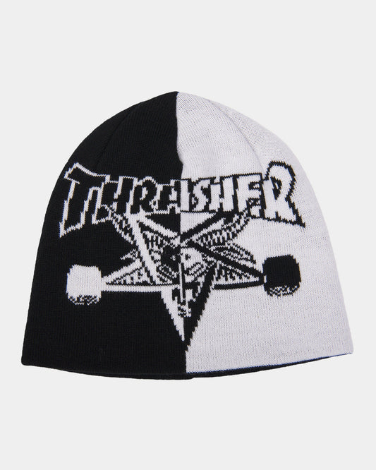 Thrasher Beanie Skategoat Split Skully Black/White