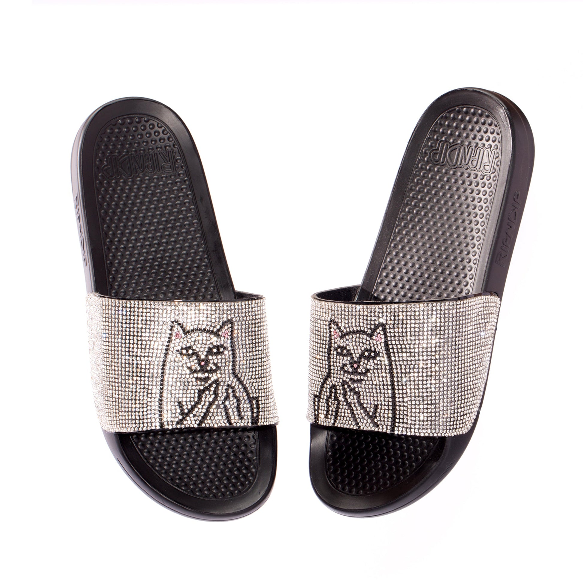 Ripndip Lord Nermal Slides Rhinestone Black