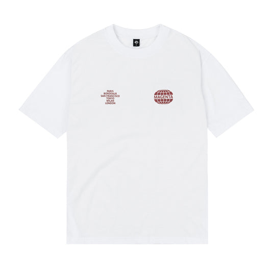 Magenta World Tee White