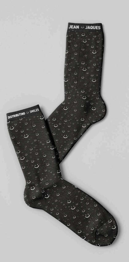 Jean Jaques Pattern Socks Black