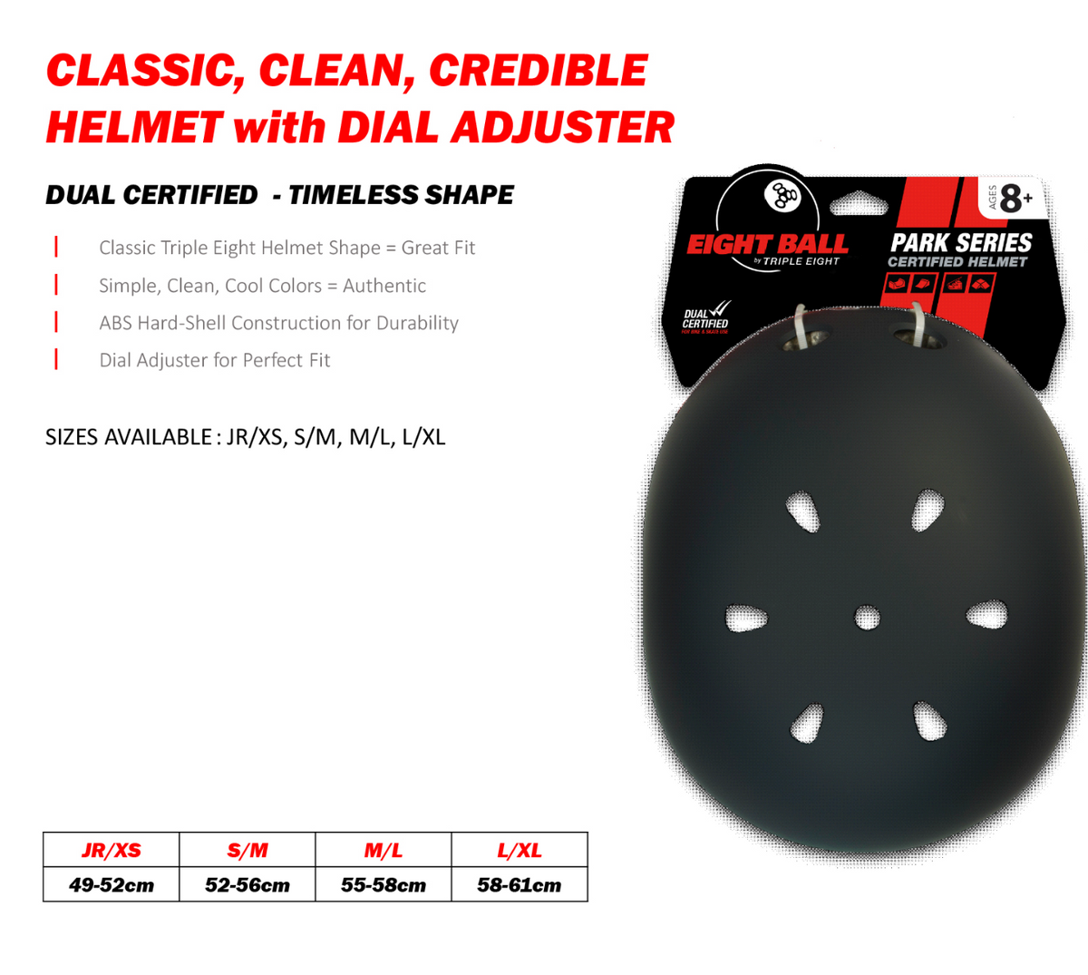 Triple Eight Ball Multi-Sport Certified Helmet Black