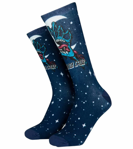 Santa Cruz Cosmic Bone  Hand  Sock Midnight Blue EU40-EU46