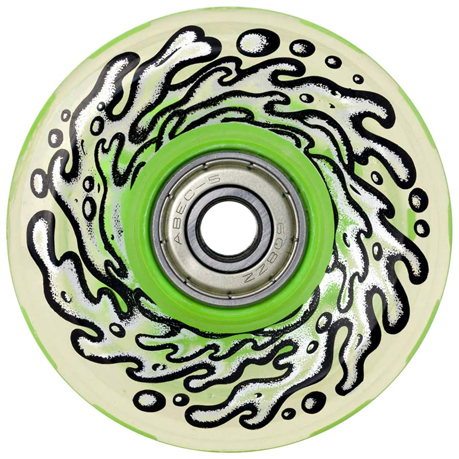 Slime Balls 60mm 78a Light Ups w Green Led & Bearings