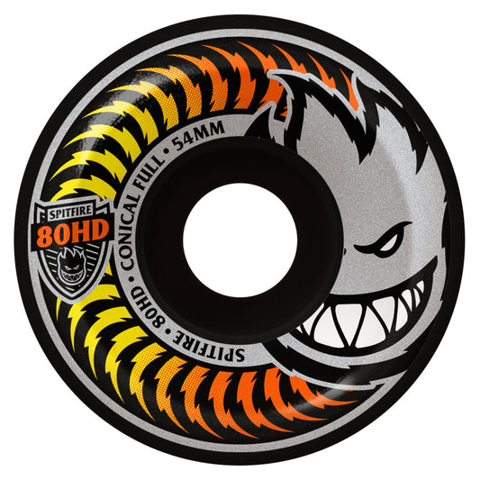 Spitfire 80HD Fade Black Conical Full 54mm (Soft Wheels)