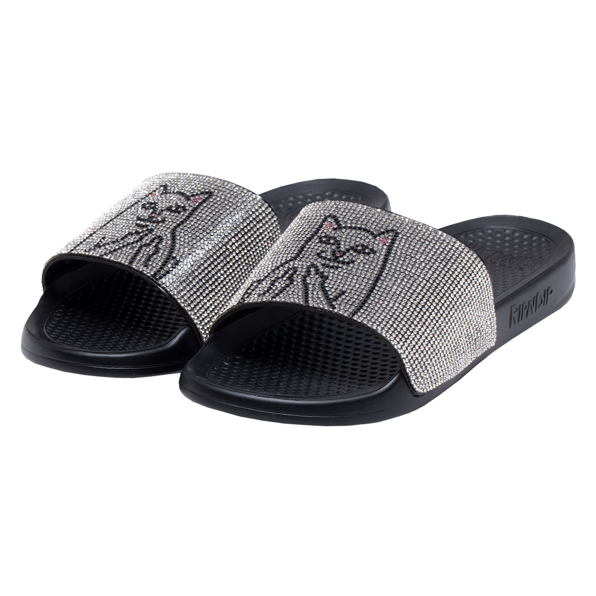 Ripndip Lord Nermal Slides Rhinestone Black