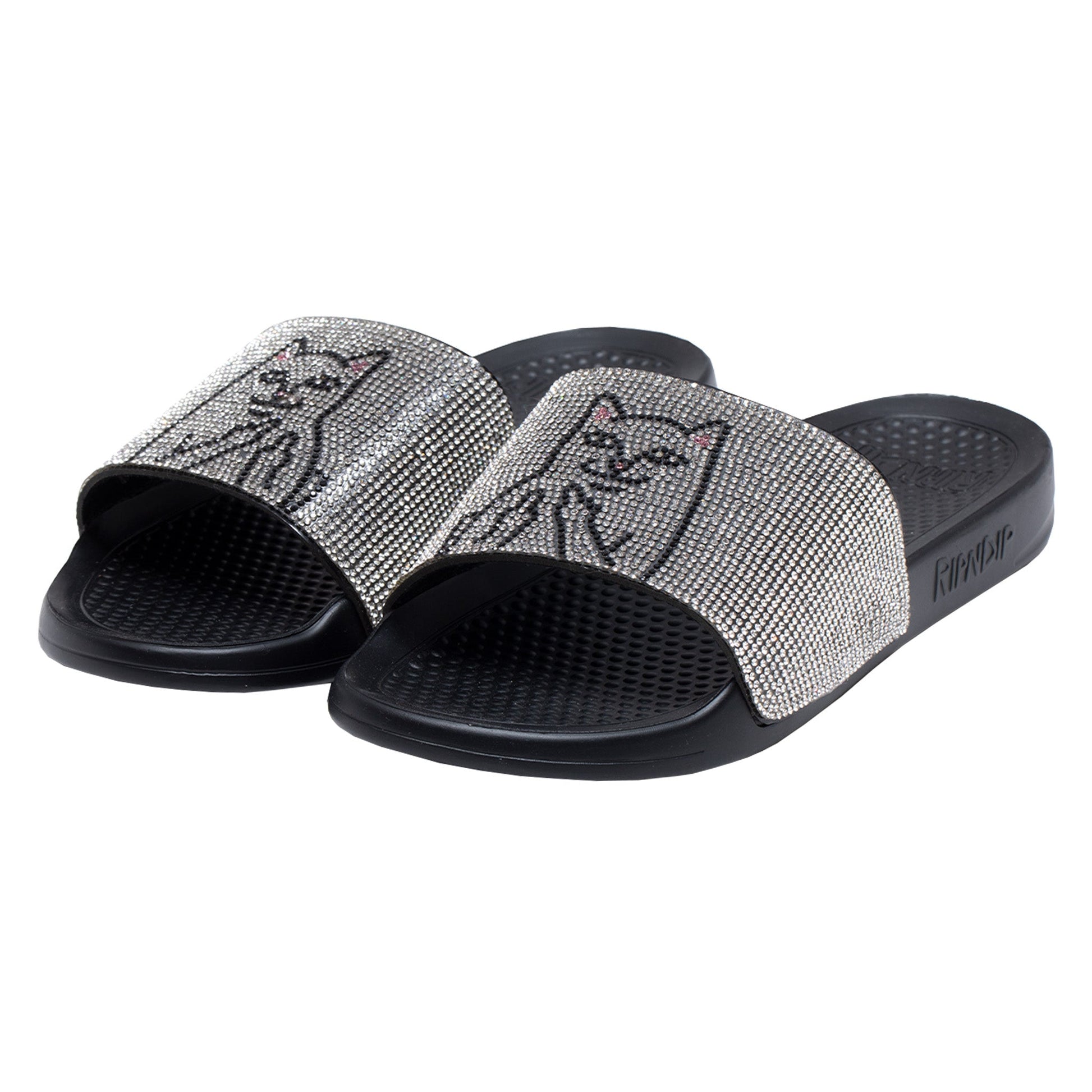Ripndip Lord Nermal Slides Rhinestone Black
