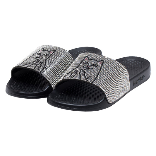 Ripndip Lord Nermal Slides Rhinestone Black