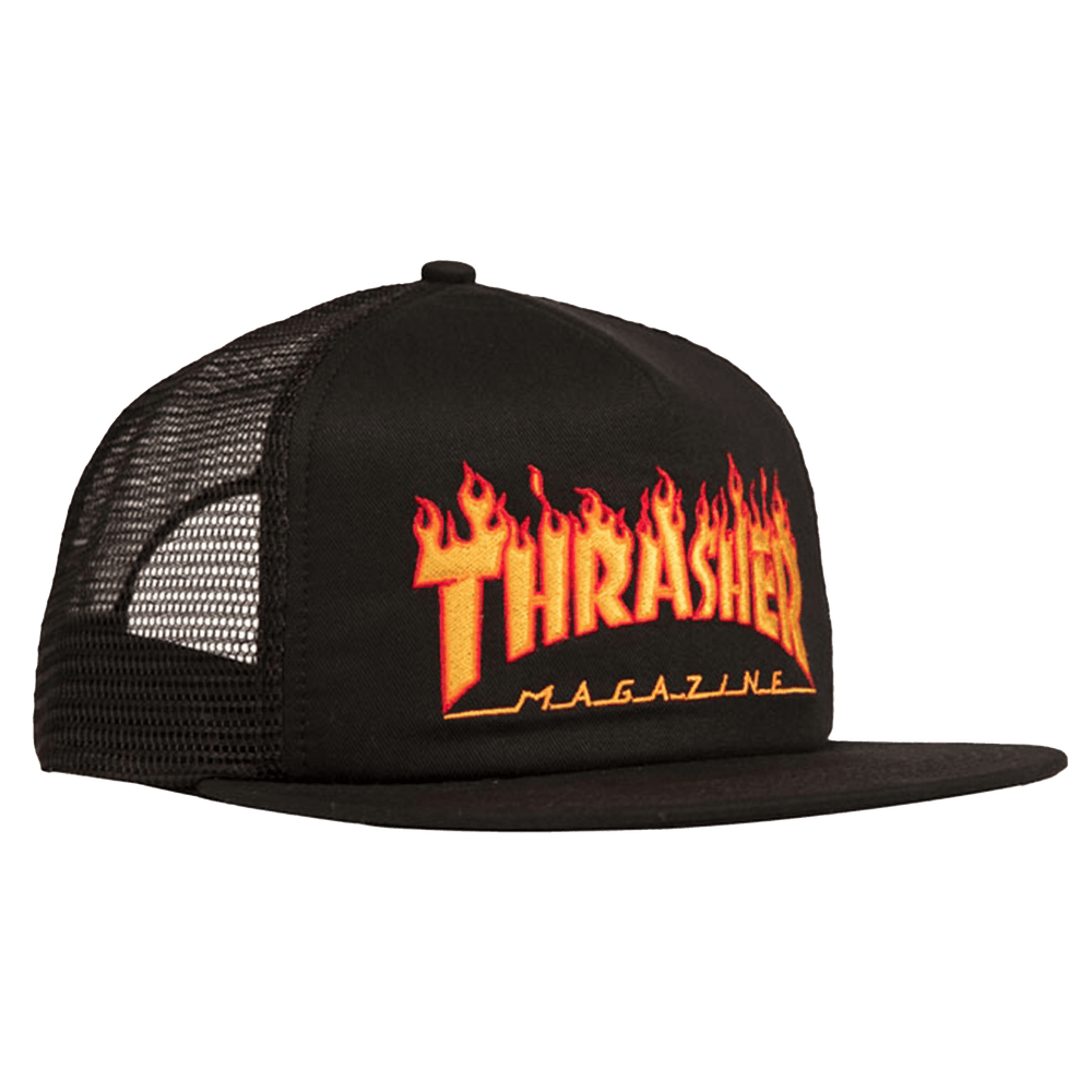 Thrasher EMB Flame Logo Mesh Cap Black