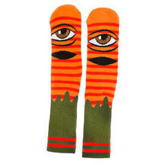 TOY MACHINE SECT EYE STRIPE SOCK ORANGE/ARMY