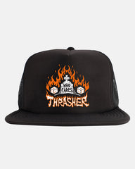 Thrasher Cap Who Cares By Neckface Black Trucker