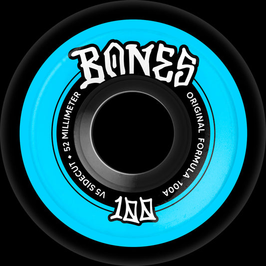 Bones Wheels Sidecut 100’s 52mm V5 Sidecut OG Formula Black/Blue