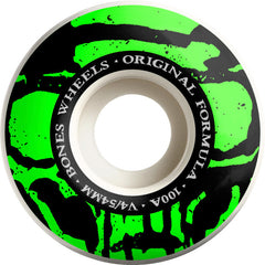 Bones Wheels Mummy Skulls 100’s 54mm V4 OG Formula White/Green