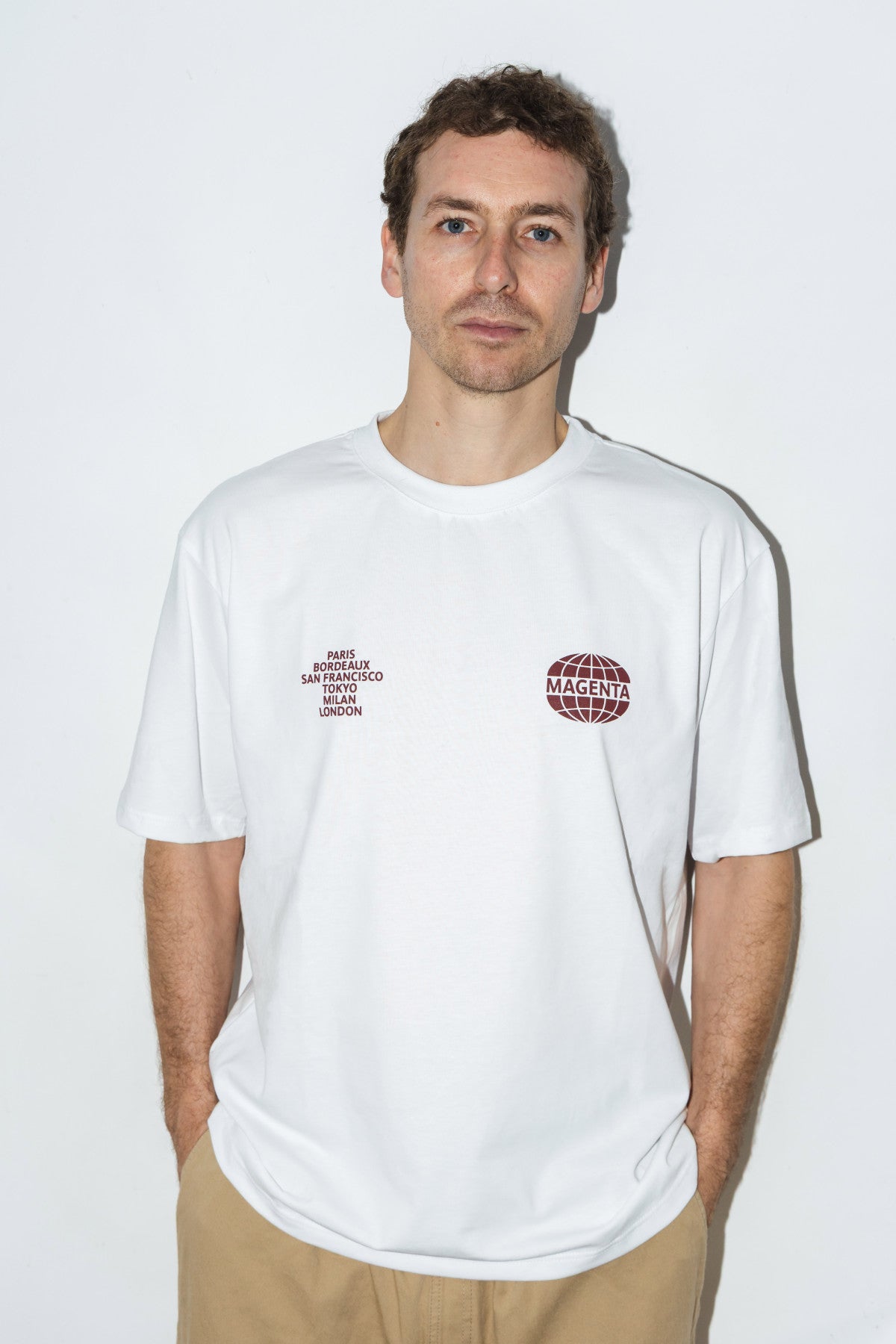 Magenta World Tee White