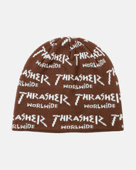 Thrasher Skully Worldwide Beanie Brown