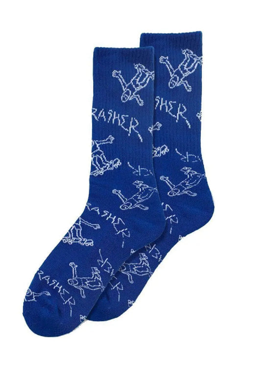 Thrasher Gonz Crew Socks Blue White