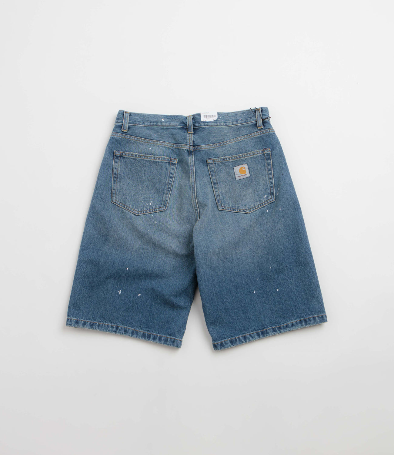 Carhartt WIP Landon short Blue destroy wash splatter
