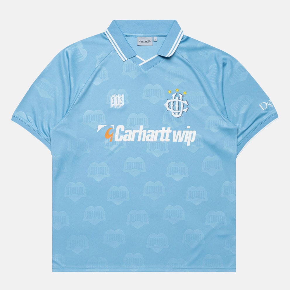 Carhartt WIP Hartt's Football T-shirt Heart Train Jacquard Bluebird