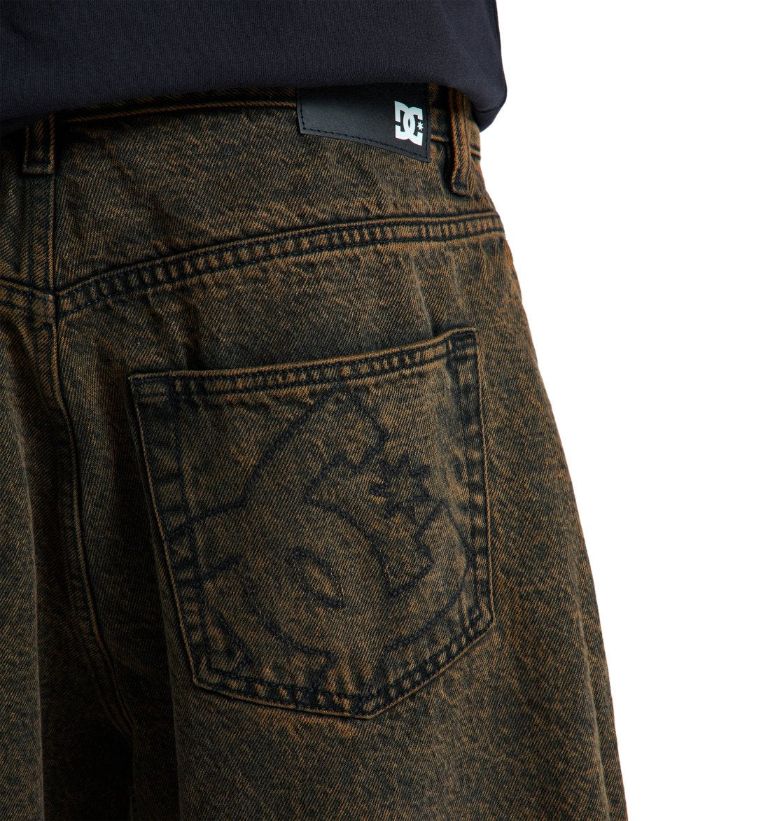 DC Baggy Denim Short Yellow Grey