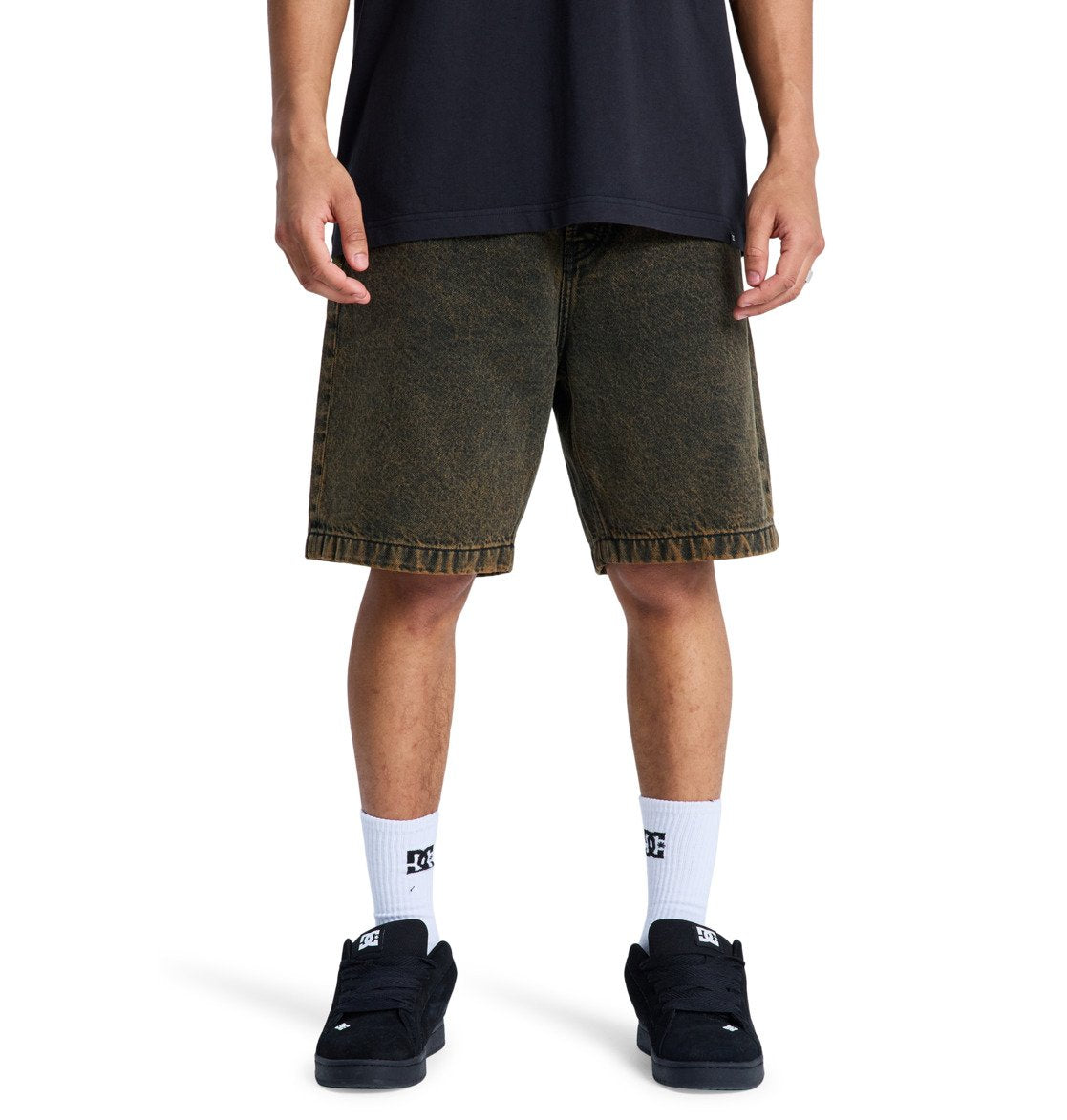 DC Baggy Denim Short Yellow Grey