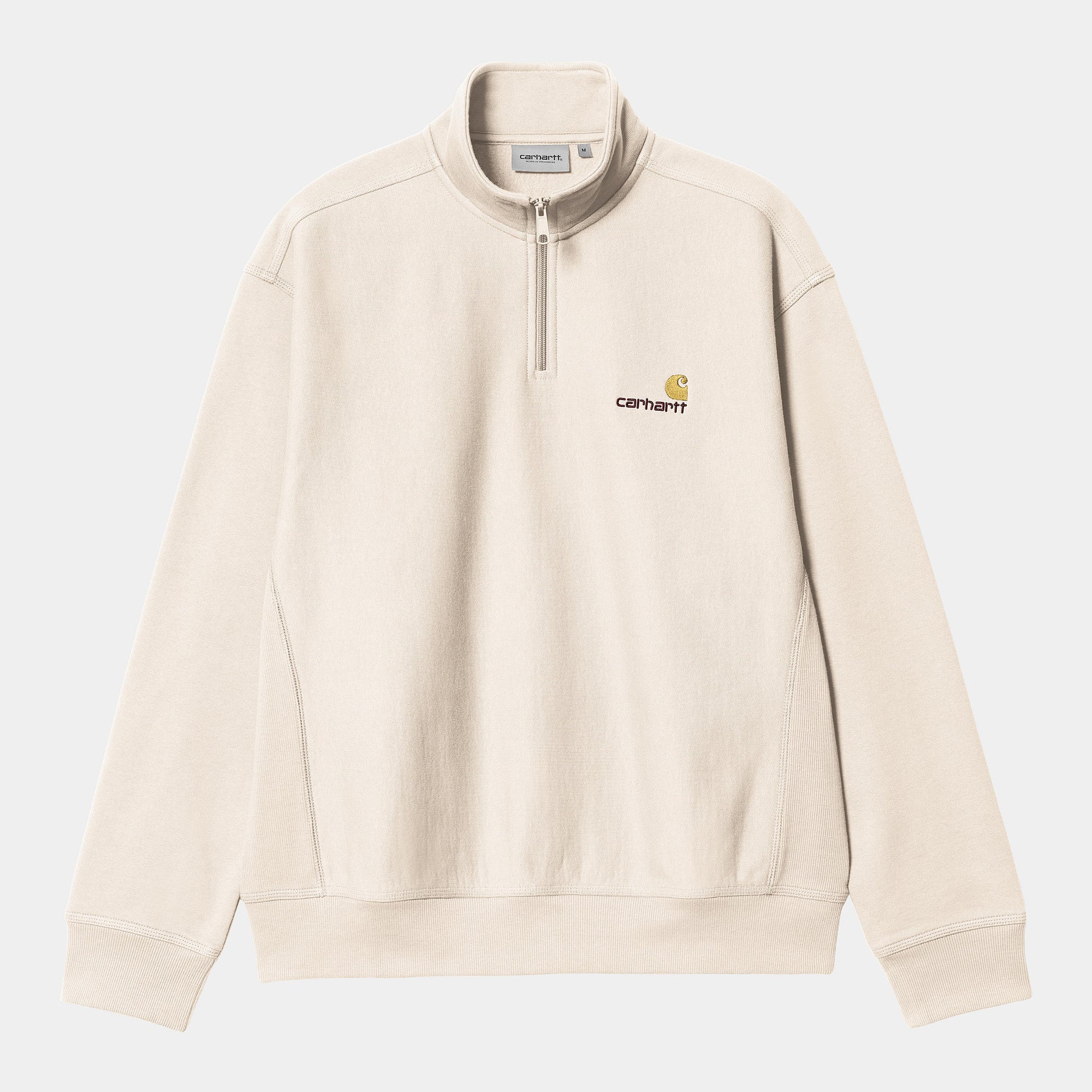 Carhartt WIP Half Zip American Script Sweatshirt Moonbeam