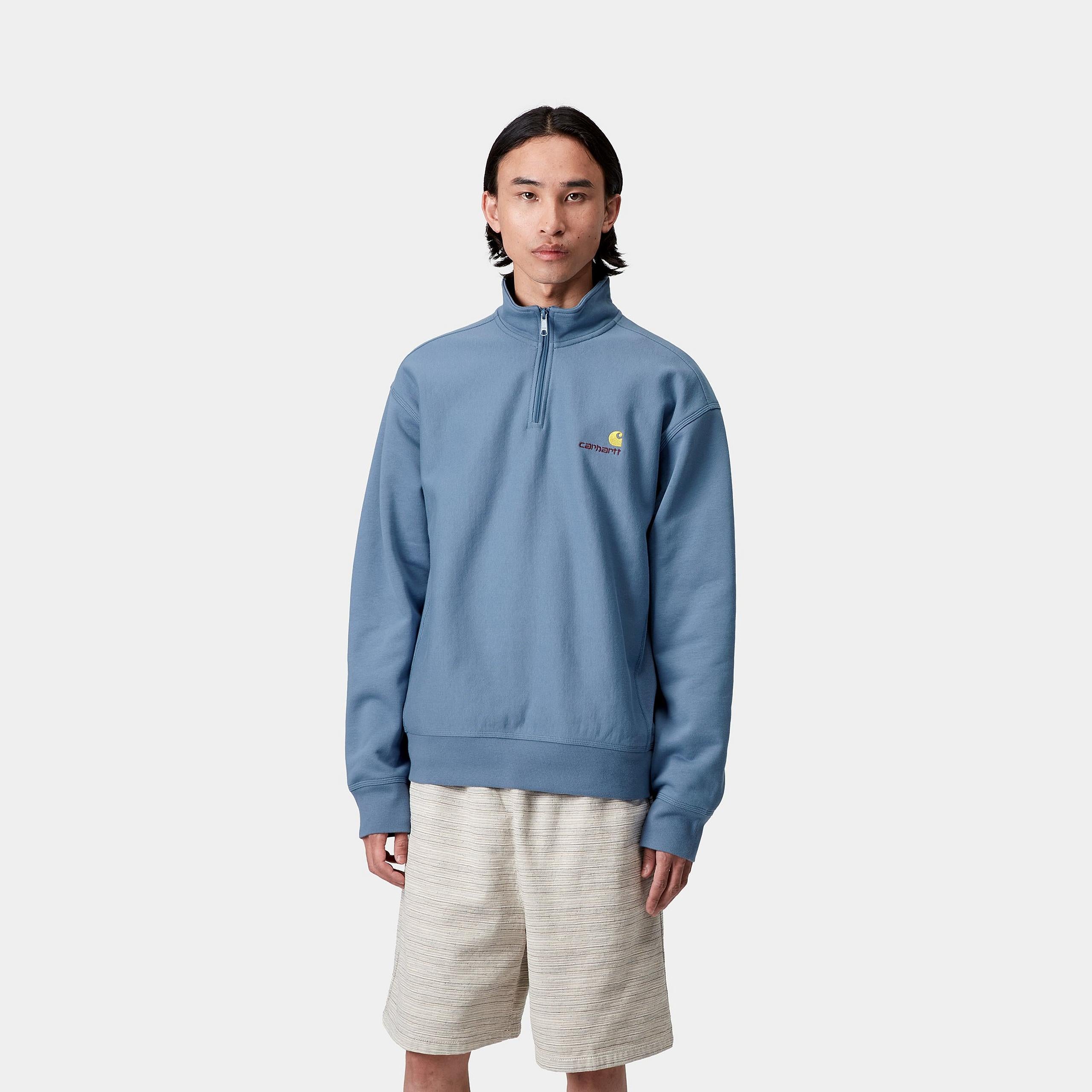 Carhartt Half Zip American Script Sweat Sorrent