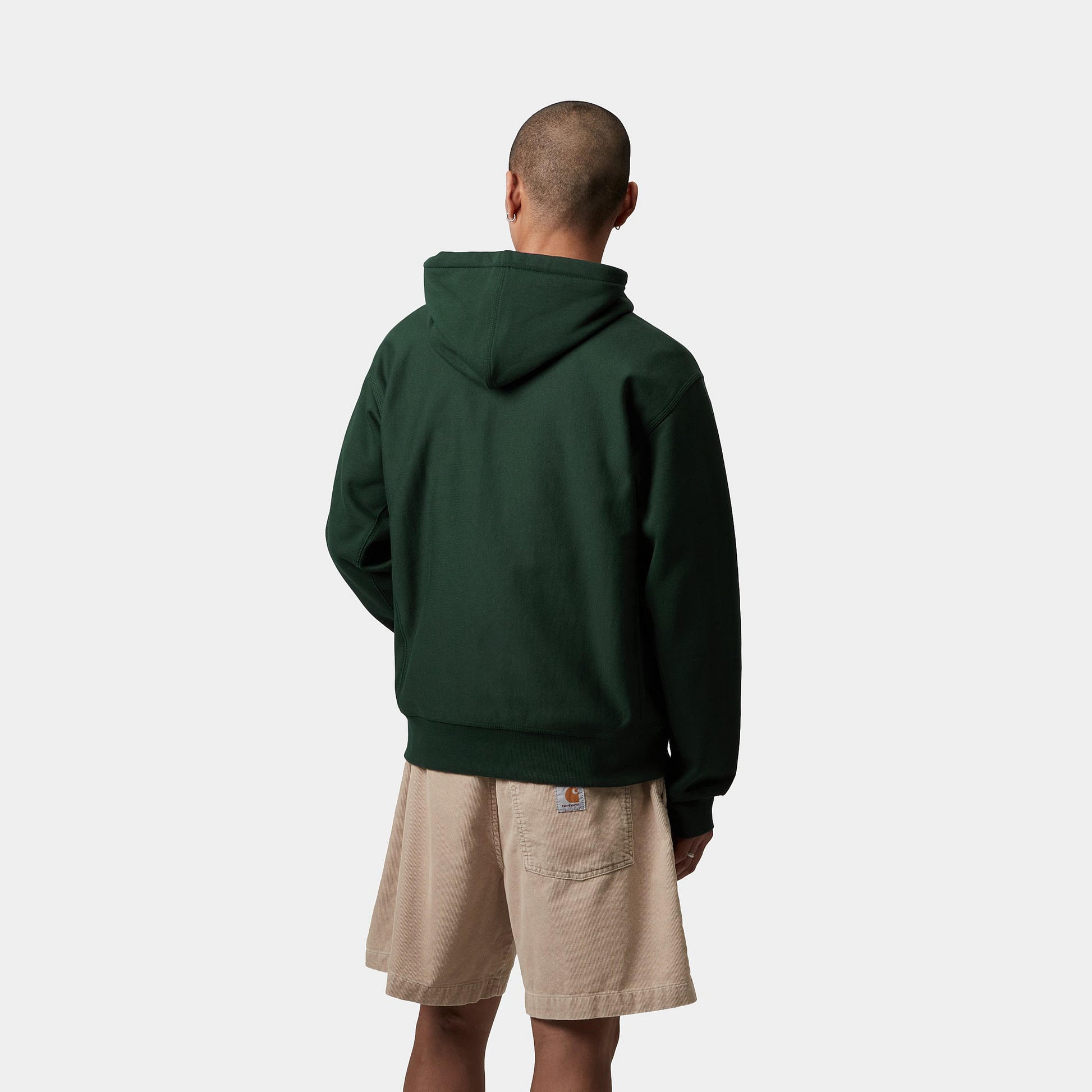 Carhartt Hooded American Script Sweat Conifer Green