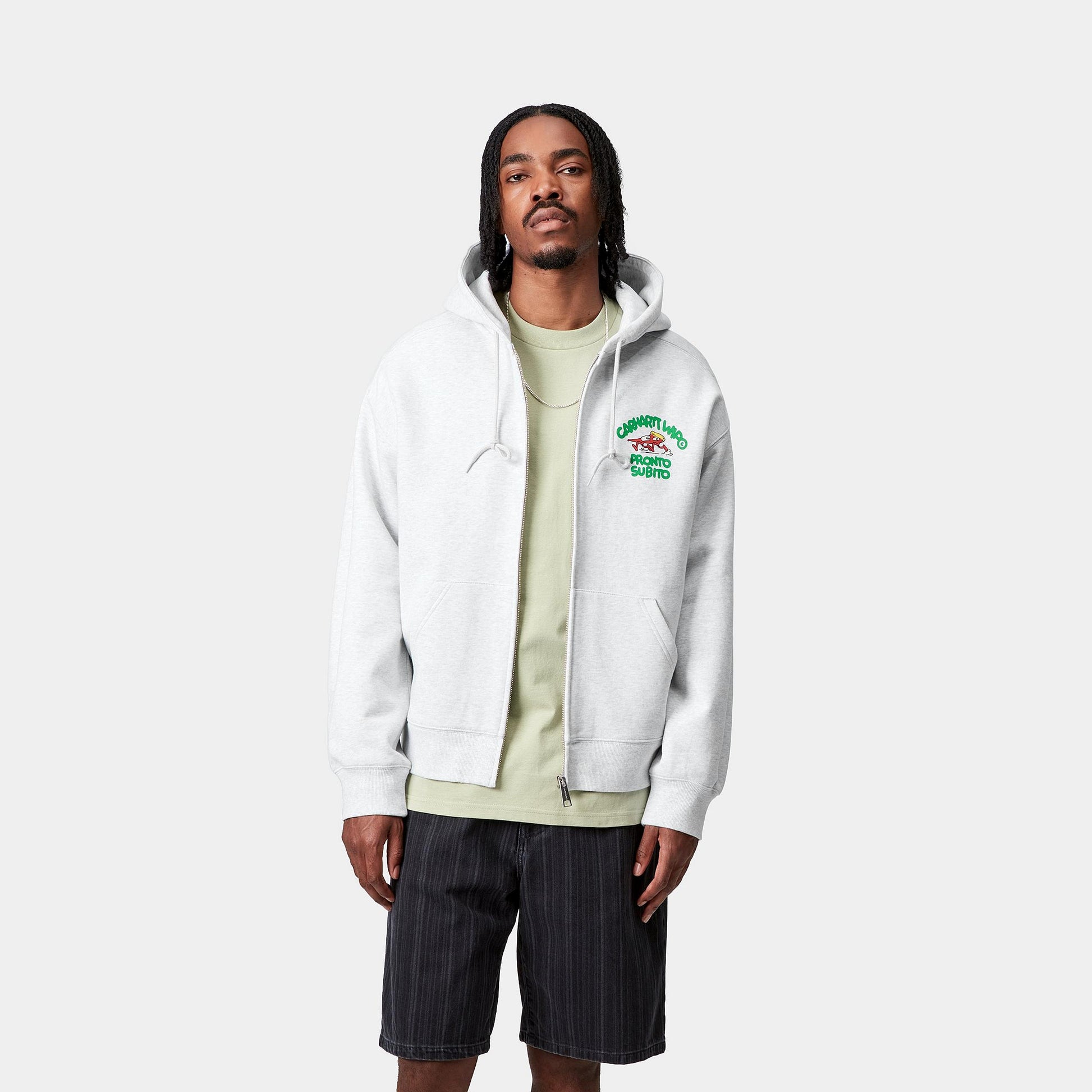 Carhartt WIP Hooded Pronto Zip Sweat Ash Heather