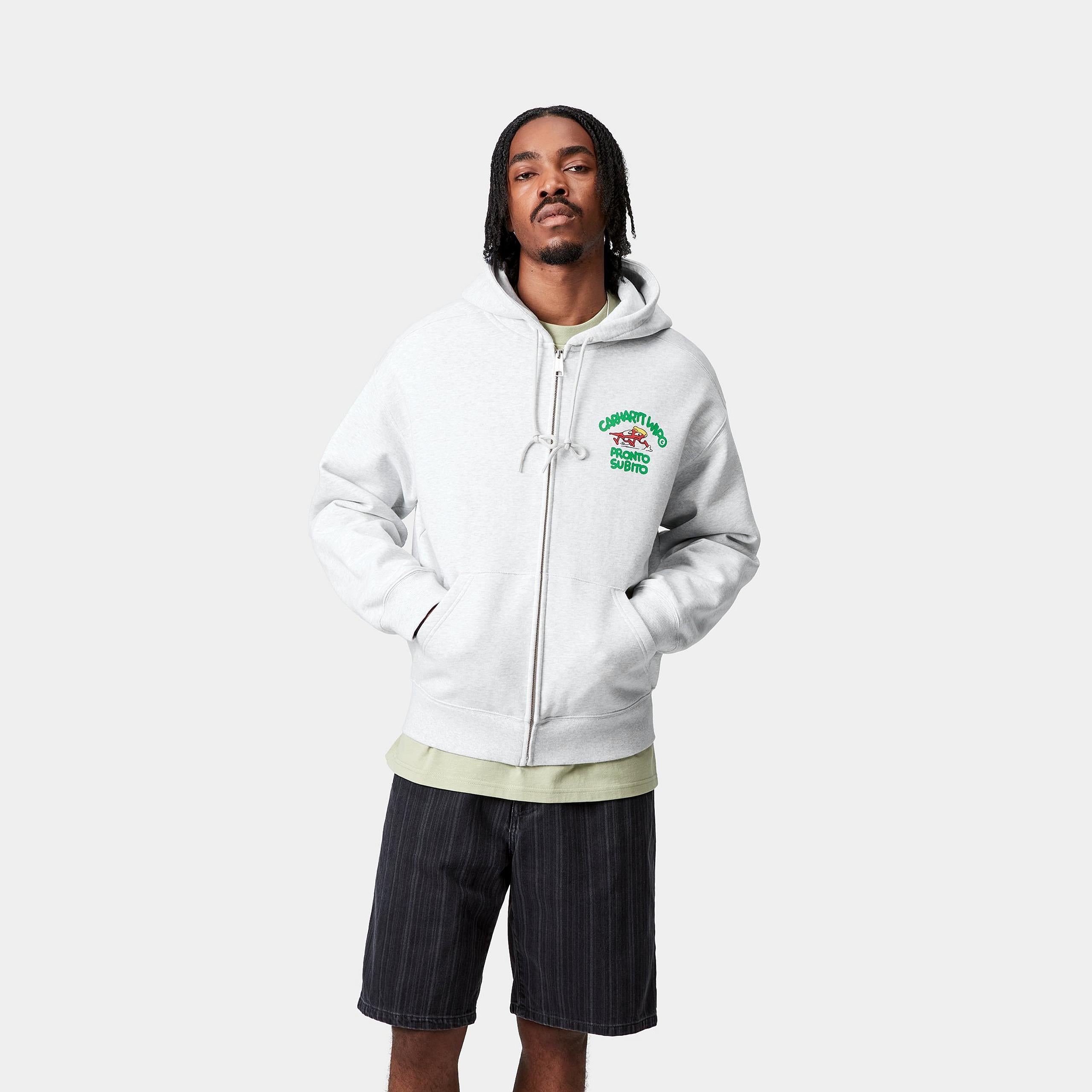 Carhartt WIP Hooded Pronto Zip Sweat Ash Heather