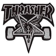 Thrasher Skate Goat Patch Black/Grey