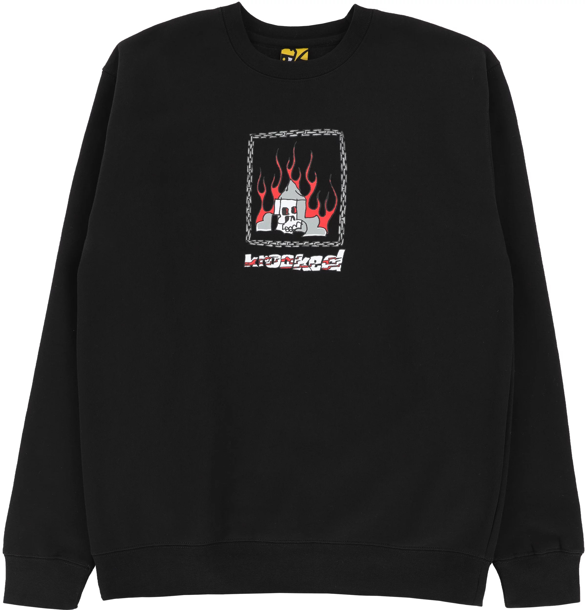 Krooked Chain Frame Crewneck Black