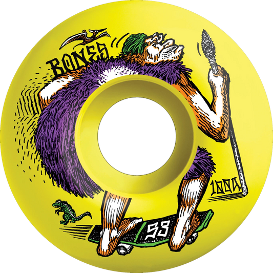 Bones Wheels Neonderthal 100’s 52mm V4 OG Formula Yellow