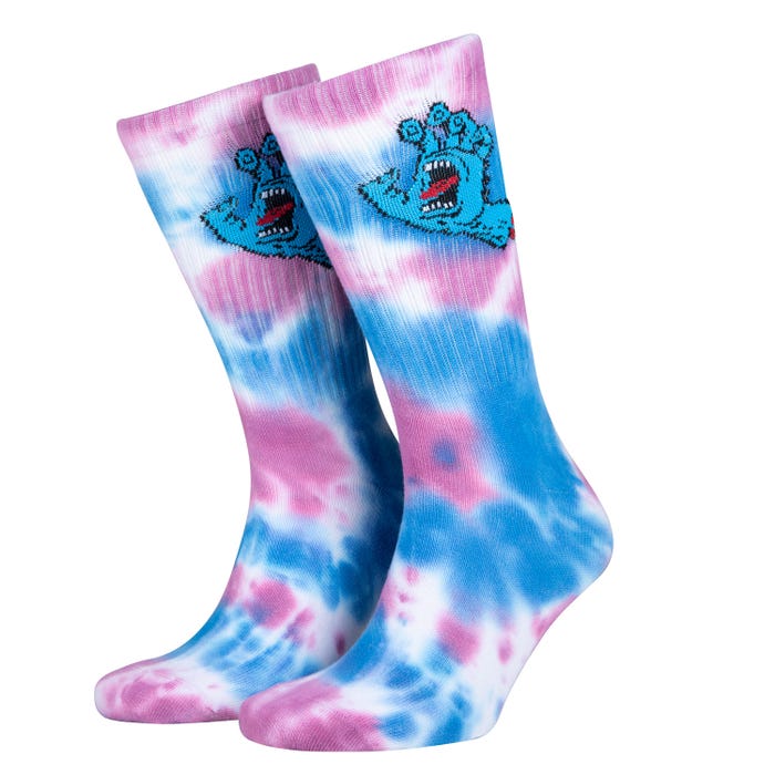 Santa Screaming Hand Tie Dye Sock White/Pink/Blue EU40-EU46