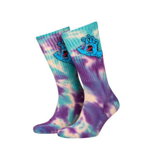 Santa Screaming Hand Tie Dye Sock Oat Purple/Aqua EU40-EU46