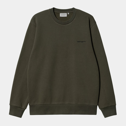 Carhartt WIP Script Embroidery Sweat Cypres/Black
