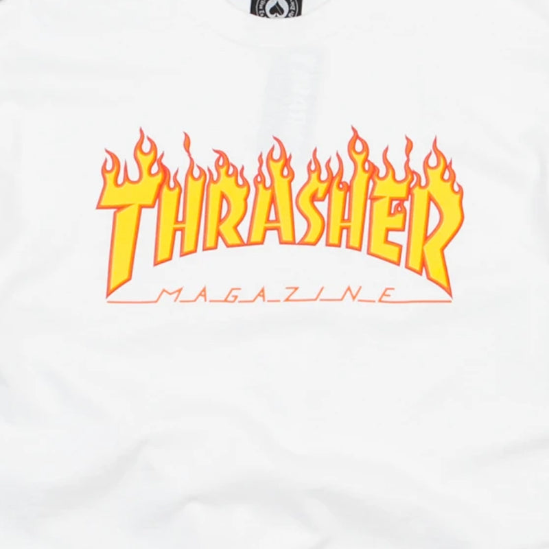 Thrasher Flame Logo Tee White