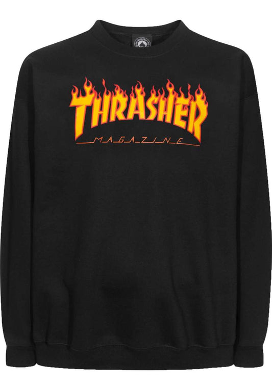Thrasher Flame Logo Crewneck Black