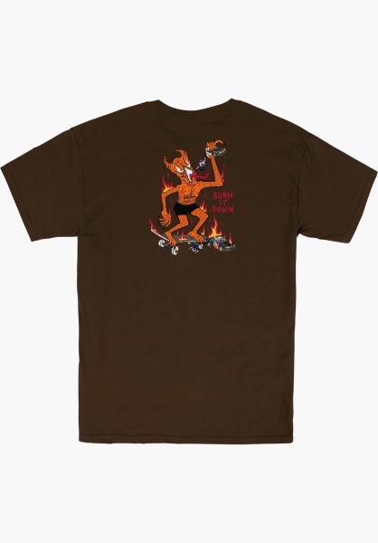 Thrasher Burn It Down Tee Brown